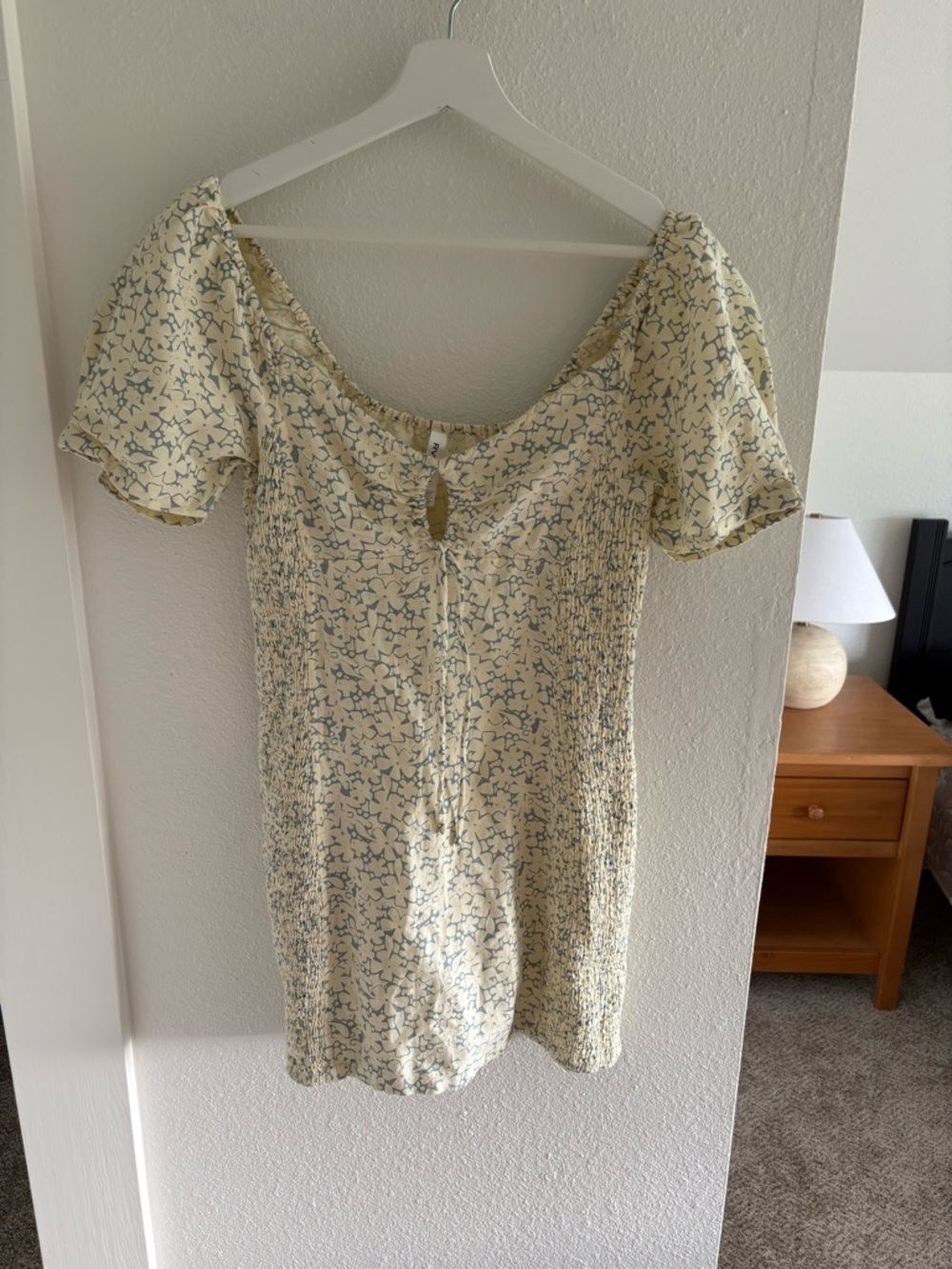 RVCA Pale Yellow Floral Tie-Front Mini Dress - Picture 3 of 11